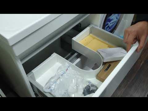 Тумба під пральну машинку 150 см Jamaica Fancy Marble права, видео 1