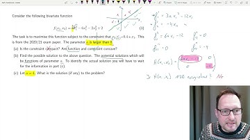 Constrained Multivariate Optimisation Example