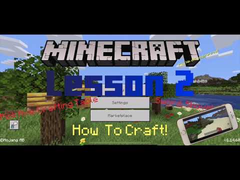 Minecraft Basics - Lesson 2 - How to craft!  Axe, sword, shovel, hoe, stone / iron pick axe & table