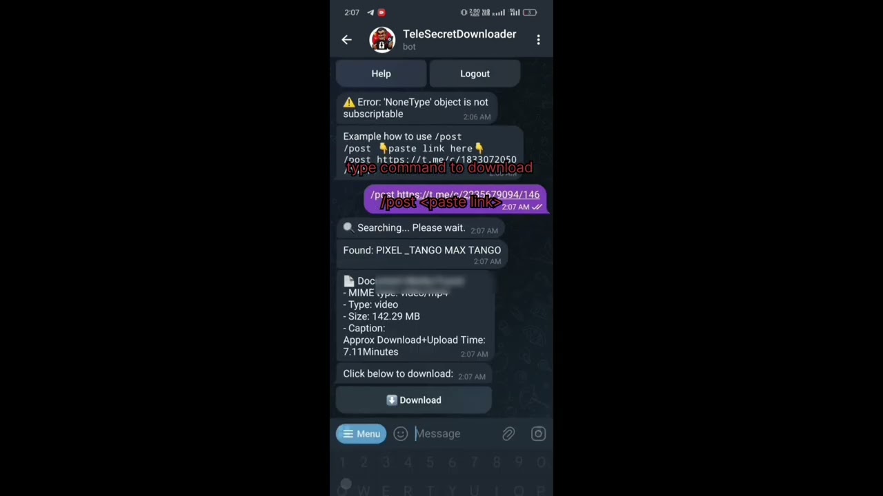 Download Photos & Videos from Private Restricted Telegram Channel using This Bot!