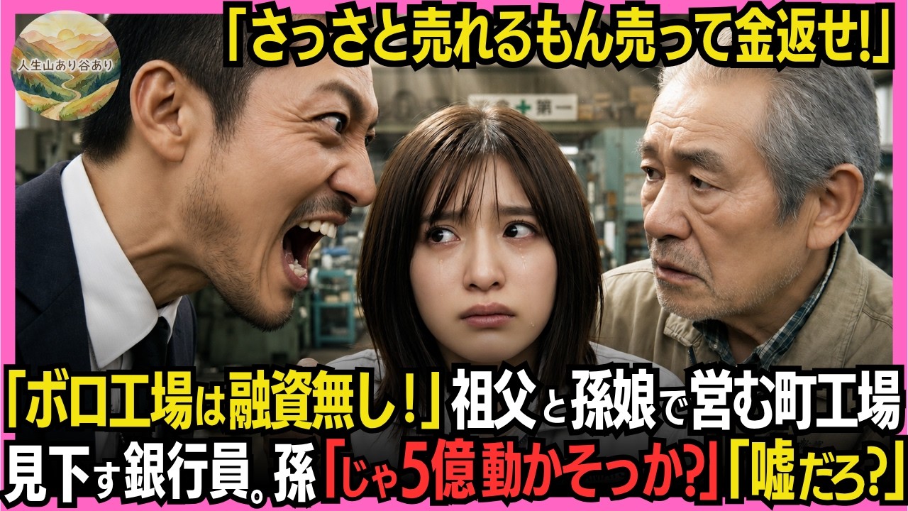 「この工場に何の価値がある？さっさと売れ」銀行の課長が40年守ってきた小さな工場に乗り込んできた。祖父は76歳、職人は全員60歳以上。倒産寸前で、誰もが終わりを覚悟していた。でも、その場にいた13歳の少女だけは違った。彼女が抱えるノートには、工場を救う秘密と、銀行の闇がびっしりと記録されていた——。 最後まで読むと、あなたも背筋が凍るはずです。続きはこちらから。
