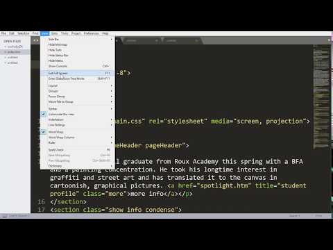 Sublime Text Tutorials 5 - How to show and hide Menu,  Minimap , Status Bar , Console and Side bar