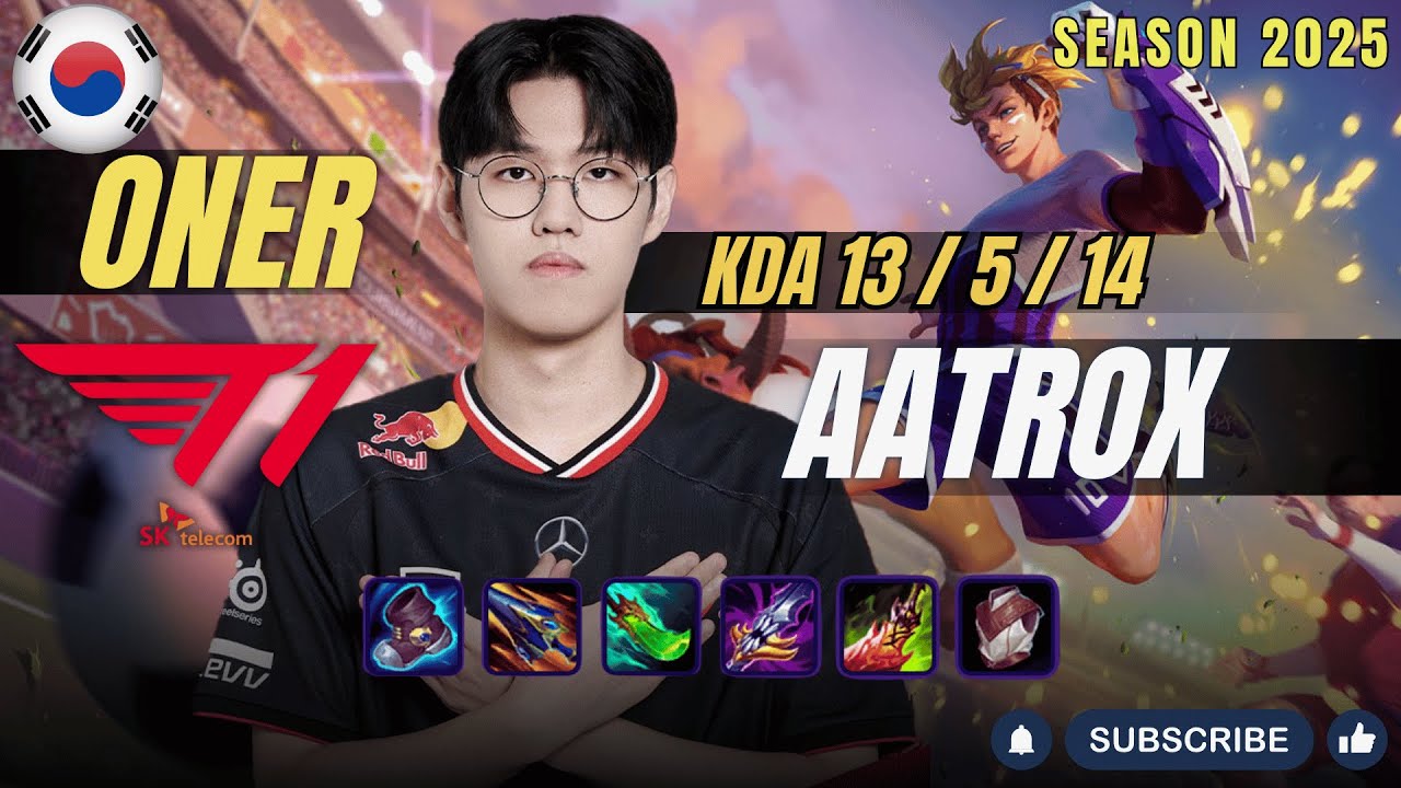 T1 Oner AATROX vs JAYCE Jungle - Patch 25.24 KR Ranked | lolrec