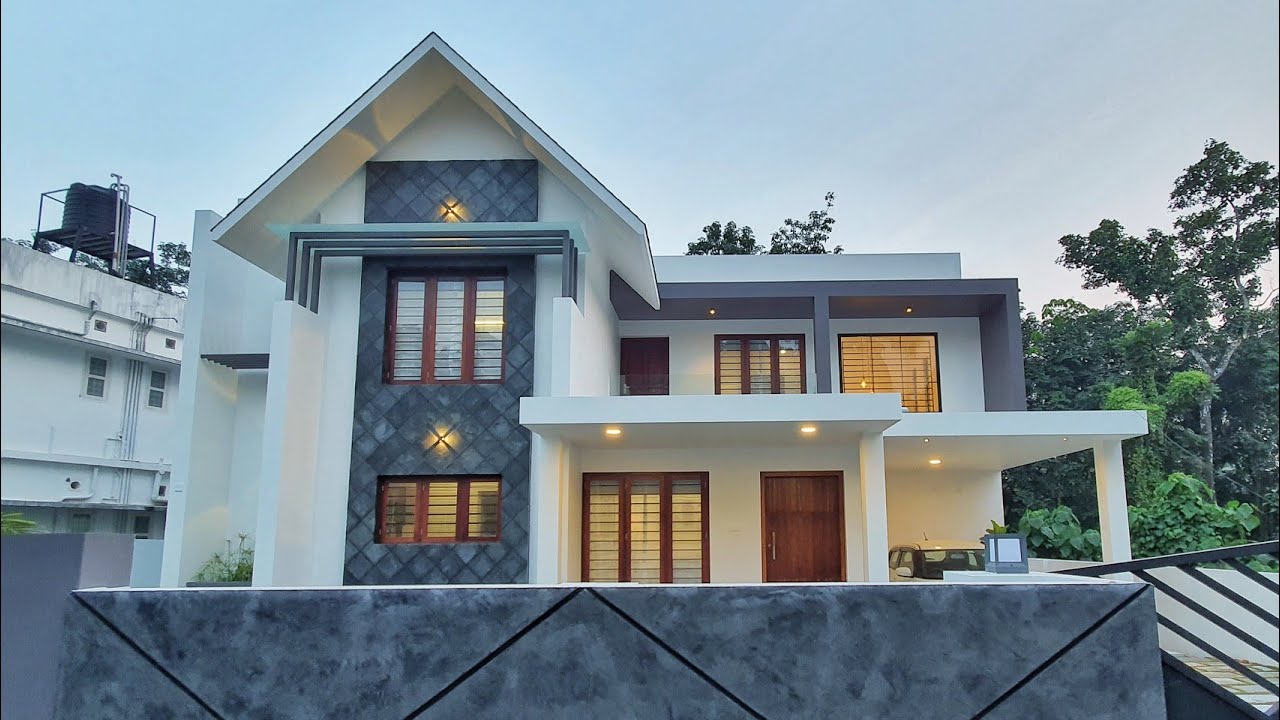 Contemporary style house with slope roof. YouTube