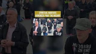 Hundreds of Catholic Men Pray the Rosary While Pro-Abortion Protesters Watch