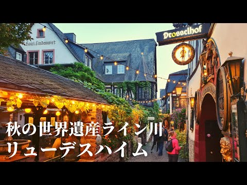 【黄金のブドウ畑を空中散歩!】美しき世界遺産ライン川とワインの街リューデスハイムをご案内