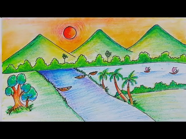 AFB 🎨  Scenery drawing for kids, Nature drawing for kids, Art drawings  for kids
