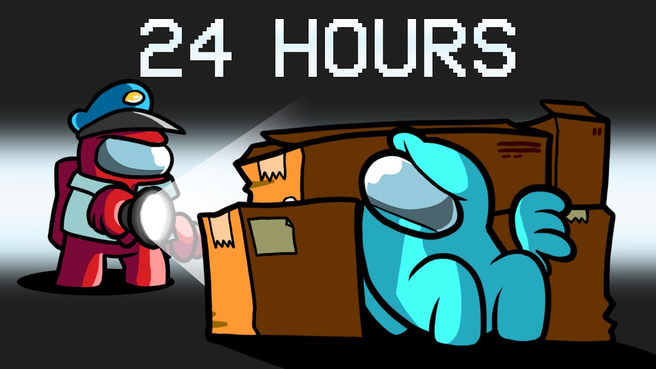 I Spent 24 Hours Overnight In Among Us Realtime YouTube Live View