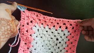 how to crochet baby blanket ( granny square ) part 3