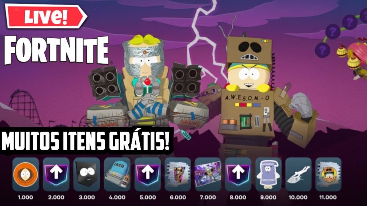 FORTNITE x SOUTH PARK! 😱 MINI PASSE GRÁTIS, NOVO LOCAL E NOVOS ITENS!