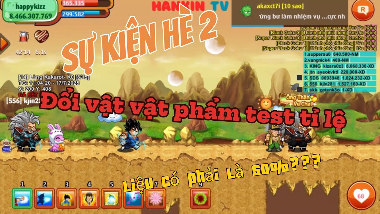 Ngọc Rồng Online | Úp vpsk Và Đổi Vật Phẩm Sự Kiện Test tỉ lệ Vĩnh Viễn | Borikaz