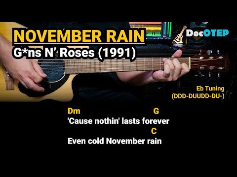 November Rain - Guns N Roses Easy Guitar Chords Tutorial With Lyrics