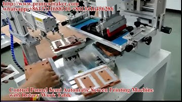 Control pannel Semi automatic screen printing machine with rotary work table