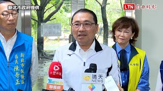 贈百歲人瑞重陽禮金 侯友宜盼長者「吃百二」