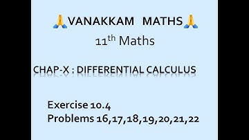 Differential Calculus (Part 16) | Maths (TN Syllabus) - 11th Std