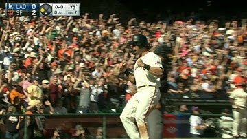LAD@SF: Pagan scores from first after infield single