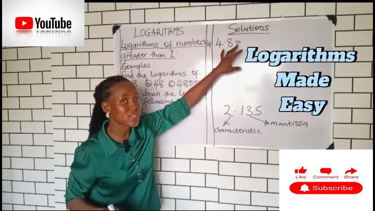 Logarithms of numbers greater than. The  Powers and Roots part of it.