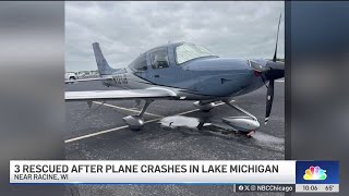 Coast Guard rescues 3 from small plane crash into Lake Michigan