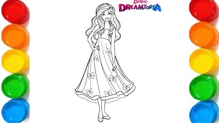Coloring Barbie Fashionista Coloring with Glitters|Disney Barbie Princess Coloring Pages for kids