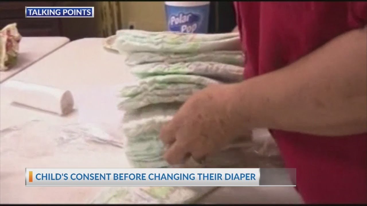 Parents should ask their baby's permission before changing dirty diaper