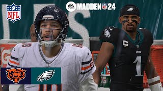 Madden 24 D'Andre Swift Bears vs Saquon Barkley Eagles (Madden 25 Updated Roster) 2024 Sim Game Play