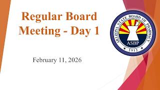 February 11, 2026 - Board Meeting - Day 1