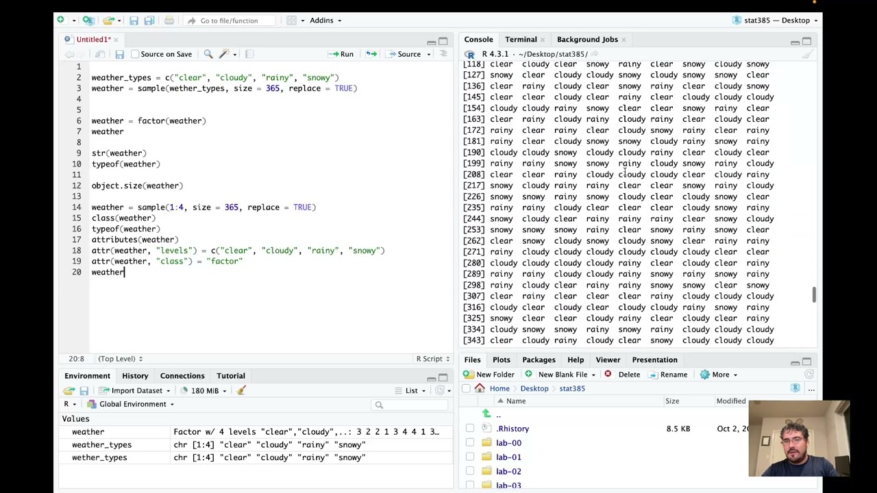 STAT 385 // fa25 // Factors and S3