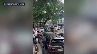 Workers from Misamis Oriental capitol rush outdoors after magnitude 7.5 earthquake