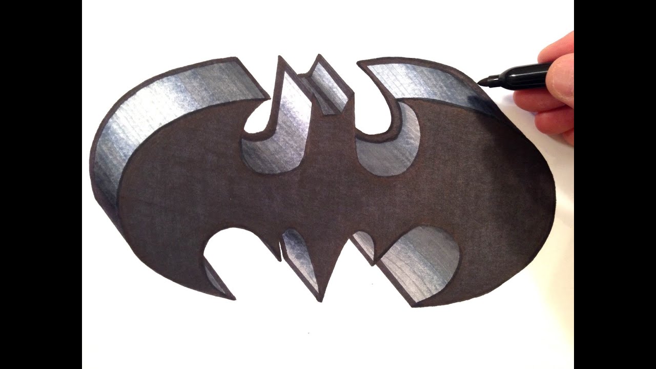 Batman Logo Drawing In Pencil