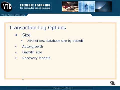 Transaction Log Options Lesson 7.6