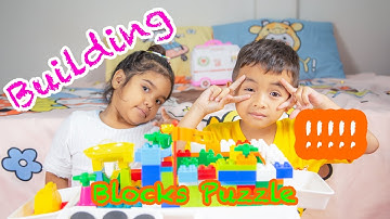 Kid building blocks puzzle race track marble run construction