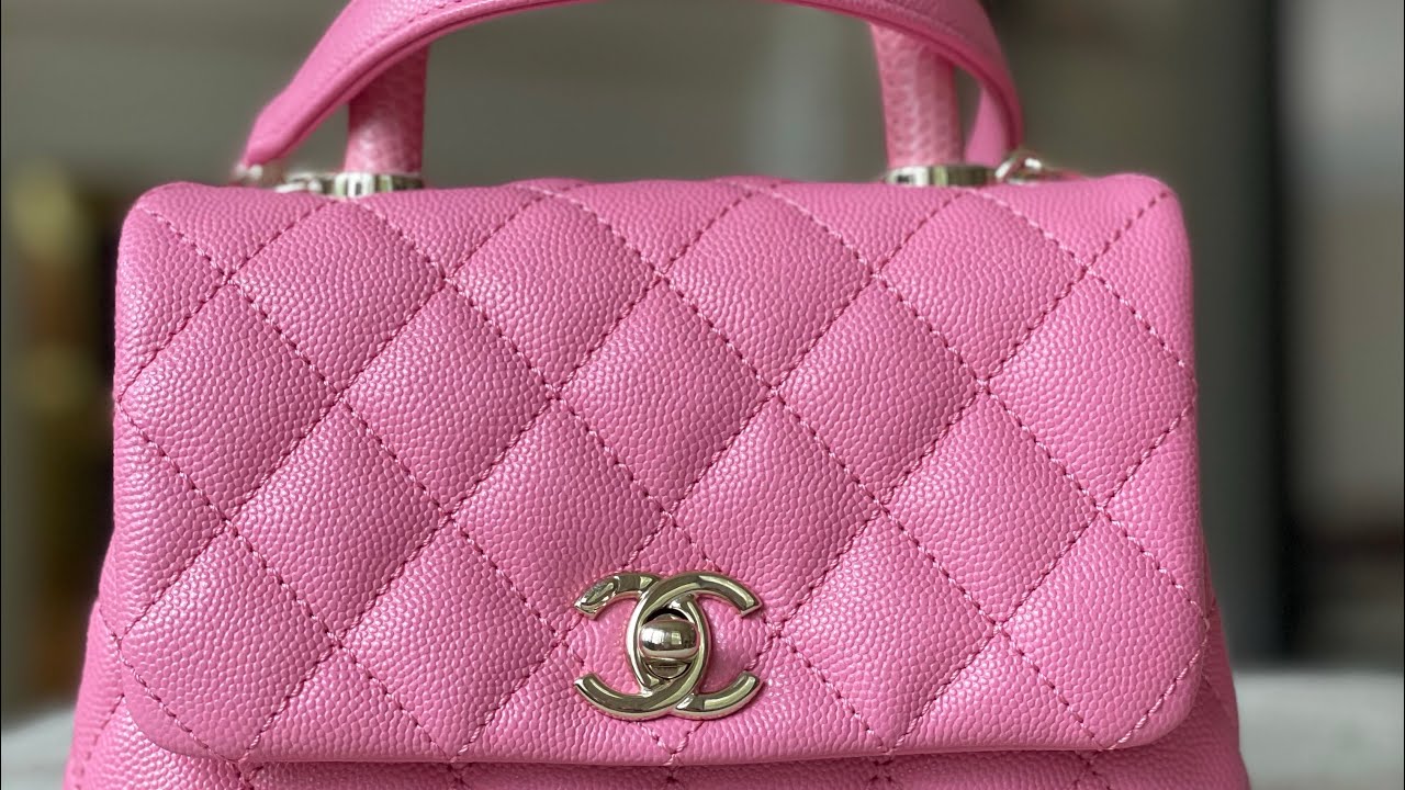 Chanel Pink Quilted Caviar Extra Mini Coco Top Handle Flap Bag Pale Gold,  2022 Available For Immediate Sale At Sotheby's