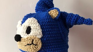 Sonic the hedgehog crochet hat beanie - step by step tutorial intermediate level