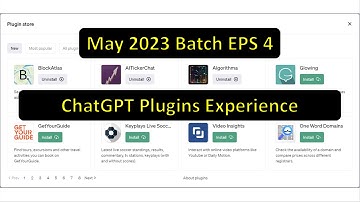ChatGPT Plugins Review May 2023 Eps 4: Glowing, GetYourGuide, Keyplays, VideoInsight, OneWordDomains
