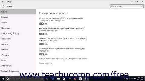 Windows 10 Tutorial General Privacy Settings Microsoft Training