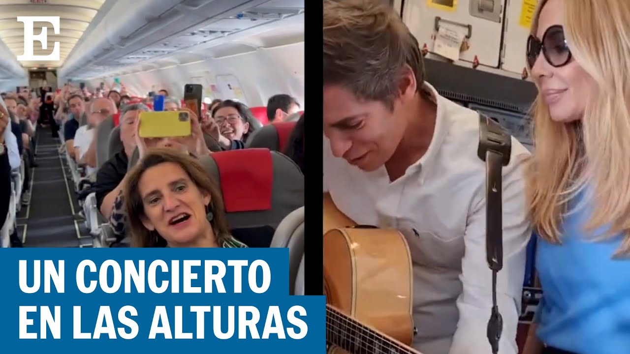 Marta Sánchez y Carlos Baute sorprenden a los pasajeros de un vuelo cantando 