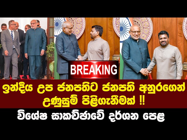 🚨BREAKING ඉන්දීය උප ජනපතිට ජනපති අනුරගෙන් උණුසුම් පිළිගැනීමක් !!