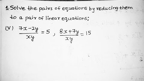 Class - 10th, Ex - 3.6, Q1 (v) Maths (Pair of Linear Equations in Two Variables) NCERT CBSE