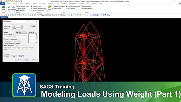 Modeling Loads using Weight Feature in SACS CE (Part 1)