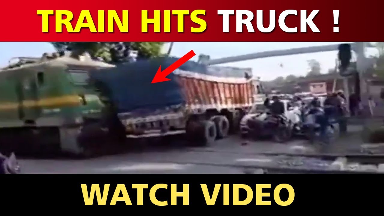 ON CAMERA : Passenger Train Hits Loaded Truck, Video Captured on Live Camera