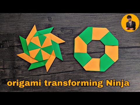 How To Make a Paper Transforming Ninja Star - Origami / DiY Super / Saw Tooth Blades! - ორიგამი
