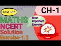 Class 9th|| Maths||Ncert|| Exercise 1.2 ||Solution||🎯🎯