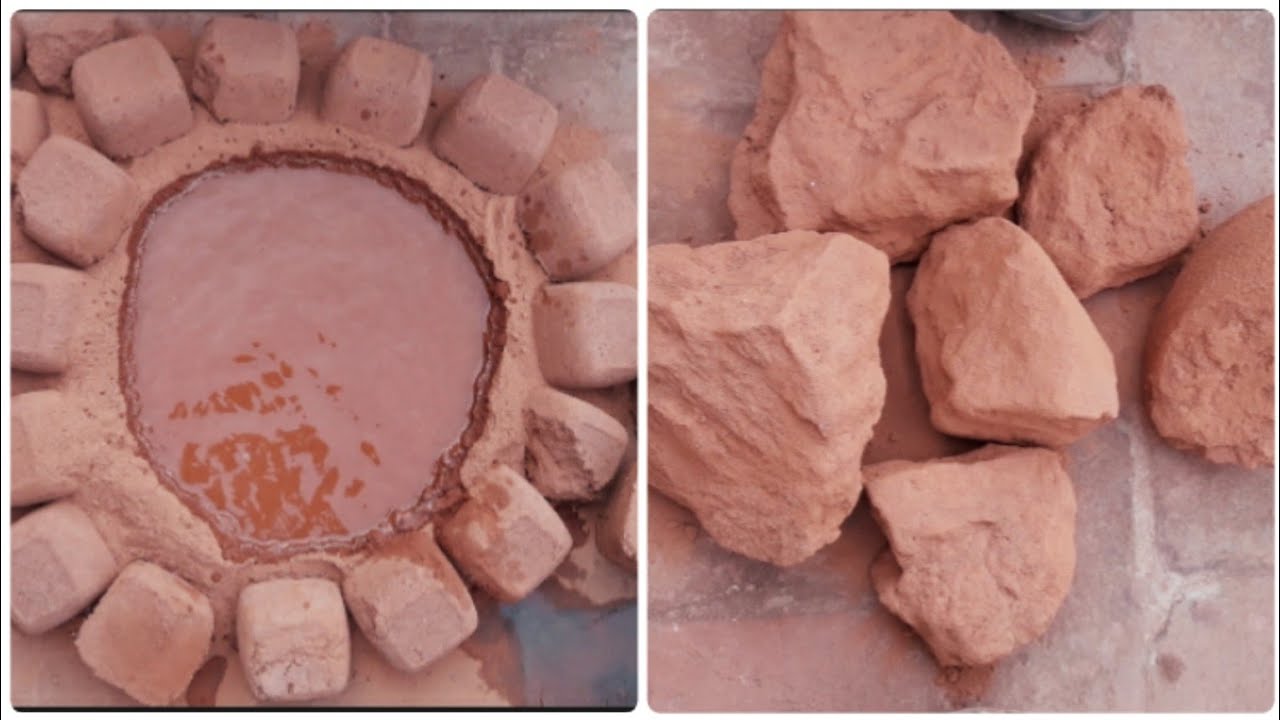 ASMR red dirt floor crumble of chunks and water pool smashing for Saba khan🤐Tried my best how's it?