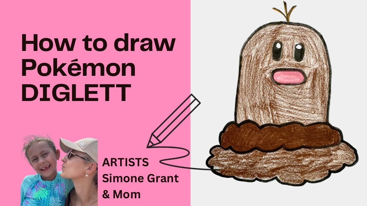 How to draw Pokémon DIGLETT with Simone