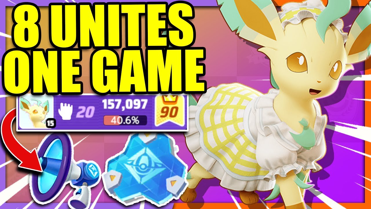 8 Unite Moves in one Game?! Energy Amp BREAKS LEAFEON Pokemon Unite