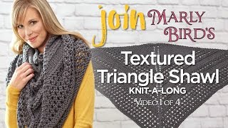 How to Knit Textured Triangle Shawl Knitalong Video 1 of 4