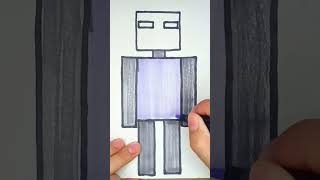 Easy Minecraft Drawing - Enderman #minecraft #speedcoloring #shorts