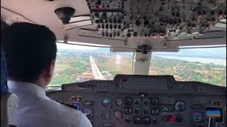 ນກບນບນຊາເຮອບນ Ma-60 ລງເດນສະໜາມບນສາກນປາກເຊ