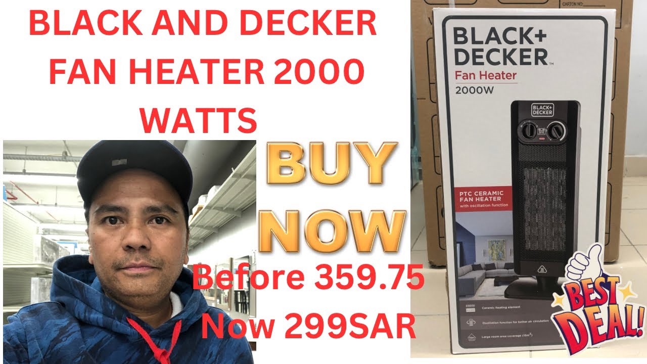 BLACK AND DECKER FAN HEATER 2000 WATTS UPRIGHT POSITION WITH SWING