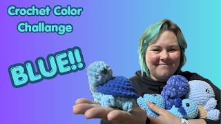Color challange! Blue! Crochet vlog!